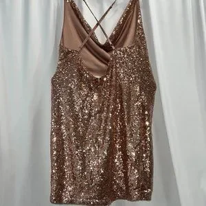 Fashion Nova | Dresses | Fashion Nova Plus Rose Gold Sequence Dress Size Xl  | Poshmark